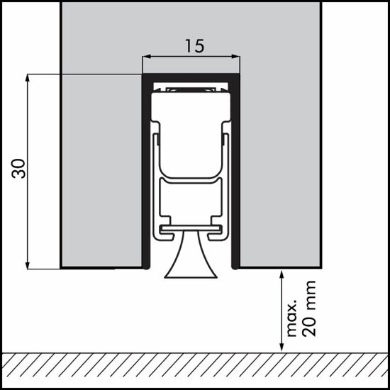 Afbeeldingen van Ellen Automatische valdorpel EM Brush 1128mm
