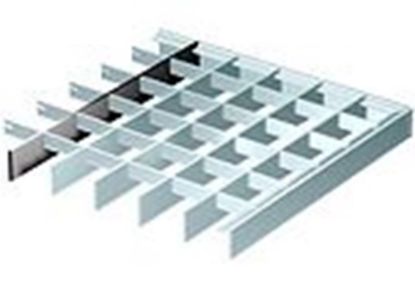 Afbeeldingen van Voetrooster, 100 x 100 cm, profiel 25 x 2 mm, maaswijdte 30 x 30 mm, thermisch gegalvaniseerd, verzinkt