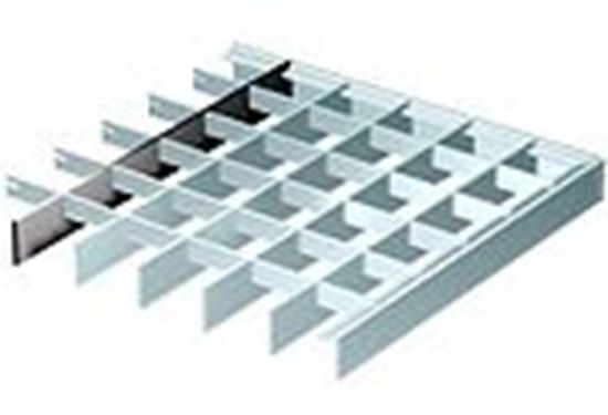 Afbeeldingen van Voetrooster, 100 x 100 cm, profiel 25 x 2 mm, maaswijdte 30 x 30 mm, thermisch gegalvaniseerd, verzinkt