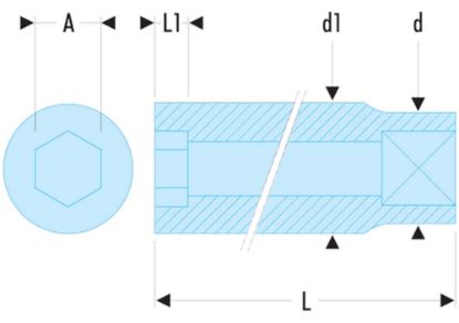 Afbeeldingen van Facom Dopsleutel 3/8" zeskant Metrisch J.H. 3/8"x8mm