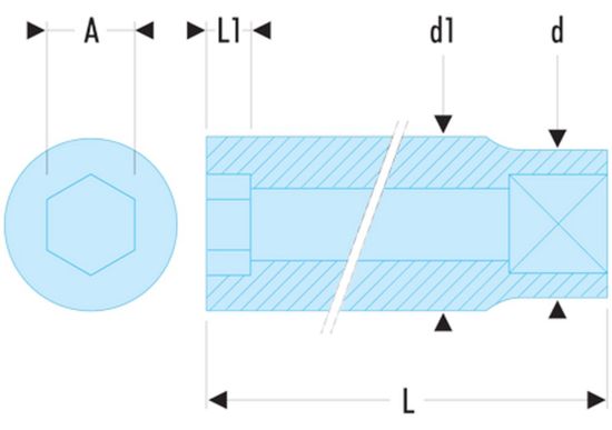 Afbeeldingen van Facom Dopsleutel 3/8" zeskant Metrisch J.H. 3/8"x8mm