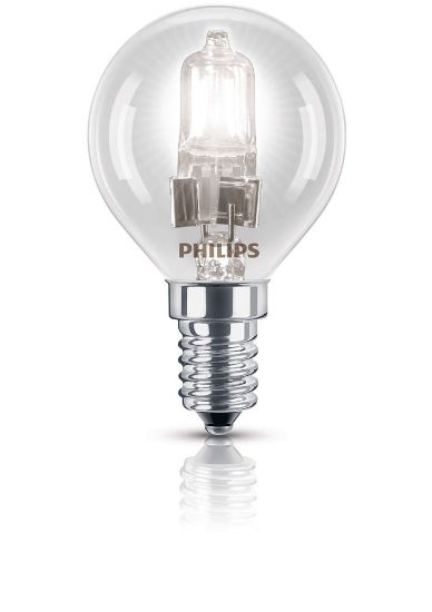 Afbeeldingen van PHILIPS Spaarlamp Halogeen kogellamp warm wit E14 28 Watt