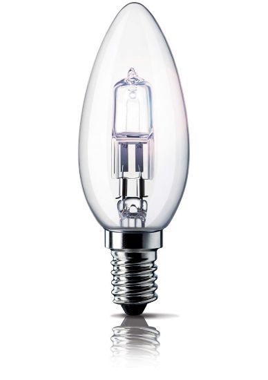 Afbeeldingen van PHILIPS Spaarlamp Halogeen kaars warm wit E14 28 Watt