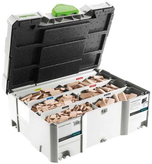 Afbeeldingen van Festool Assortiment beuken DOMINO's DS 4/5/6/8/10 1060x BU