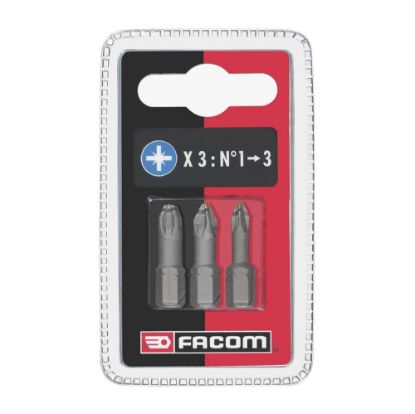 Afbeeldingen van Facom Bitset pozidriv 25mm 3 delig
