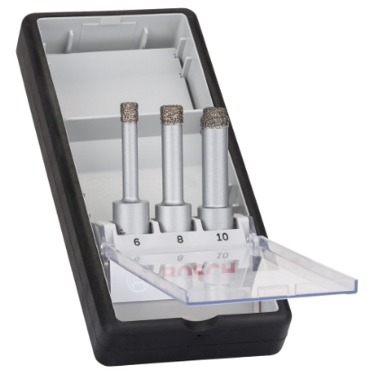 Afbeeldingen van Bosch 3-delige Robust Line set diamantboren voor droog boren Easy Dry Best for Ceramic