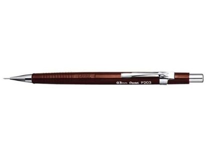 Afbeeldingen van Pentel vulpotlood p203, 0.3 mm, 9112, bruin