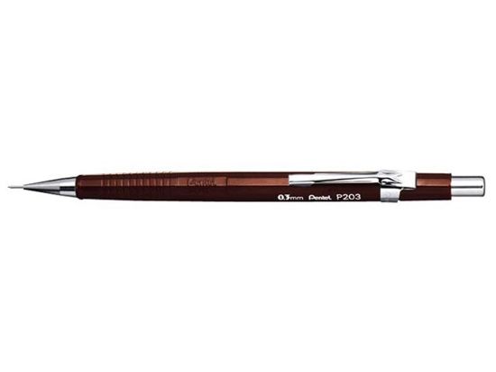 Afbeeldingen van Pentel vulpotlood p203, 0.3 mm, 9112, bruin